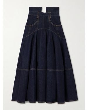 Zimmermann Hypnotic Denim Midi Skirt - Blue