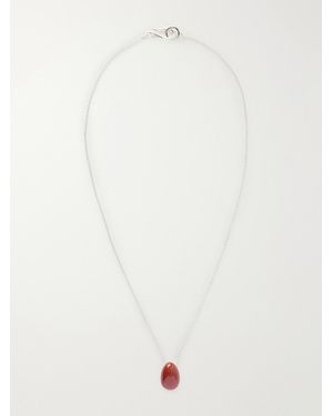 Sophie Buhai Tiny Egg And Carnelian Pendant - White