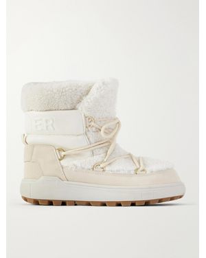 Bogner Chamonix S 10 C Suede-Trimmed Shearling Snow Boots - White