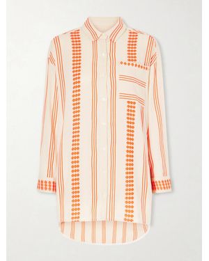 lemlem Mariam Asymmetric Striped Cotton-Blend Shirt - Pink