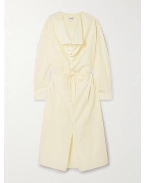 Lemaire Asymmetric Belted Cotton-Crepe Midi Dress - Natural