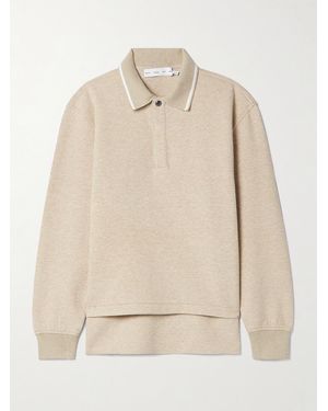 Proenza Schouler Genevieve Striped Cotton-Blend Cloqué Polo Shirt - Natural