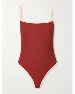 Johanna Ortiz Tropical Gaucha Ribbed Recycled Swimsuit - Red