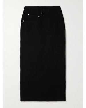 Loewe Denim Midi Skirt - Black