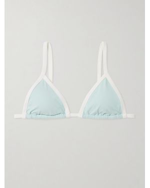 Marysia Swim Porto Two-Tone Triangle Bikini Top - Blue