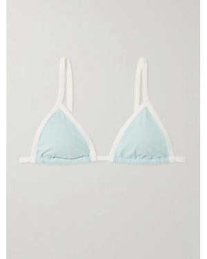 Marysia Swim Porto Two-Tone Triangle Bikini Top - Blue