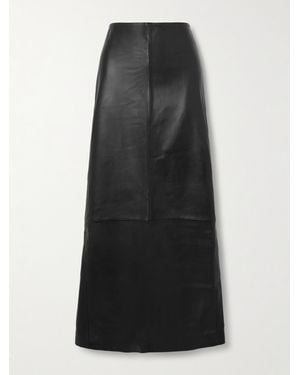 St. Agni Panelled Leather Maxi Skirt - Black