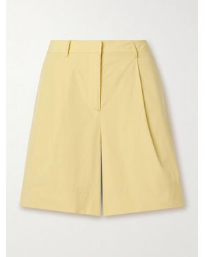 Twp Cisco Pleated Cotton-Poplin Shorts - Yellow