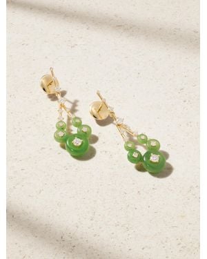 Fernando Jorge Boucles D'Oreilles En Or 18 Carats (750/1000) Jades Et Diamants Gravity Small - Neutre