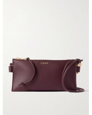 Loewe Joya Embellished Leather Shoulder Bag - Purple