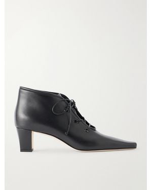 Manolo Blahnik Fuxa 50 Leather Ankle Boots - Black