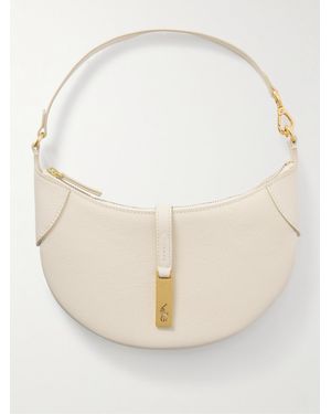 Polo Ralph Lauren Polo Id Embellished Textured-Leather Shoulder Bag - Natural