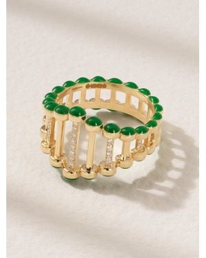 L'Atelier Nawbar The Little Twiggy 18-Karat, Diamond And Enamel Ring - Grey