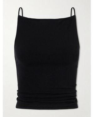 St. Agni Open-Back Tencel Lyocell-Blend Top - Black