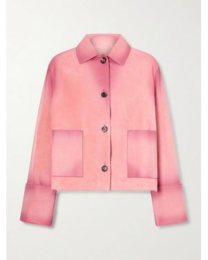 Loewe Distressed Suede Jacket - Pink