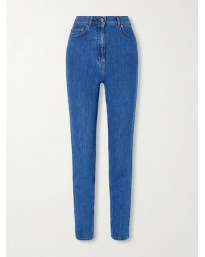 Another Tomorrow High-Rise Slim-Leg Organic Jeans - Bleu