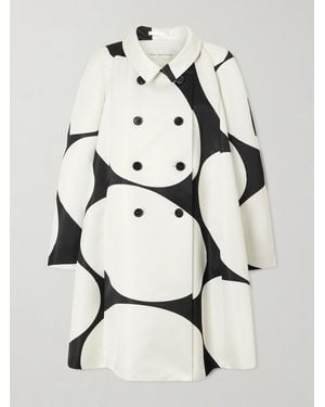 Dries Van Noten Ripa Giant Egg Printed Satin Coat - Natural