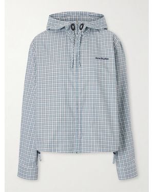 Acne Studios Ofass Summery Logo-Embroidered Checked Cotton Jacket - Blue