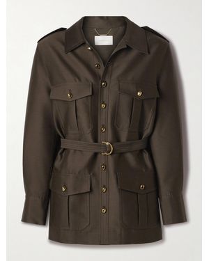 Zimmermann Illuminate Belted Wool And Silk-Blend Jacket - Black