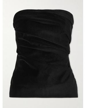 TOVE Izel Cotton And Modal-Blend Velvet Top - Black