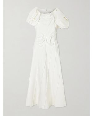 Gabriela Hearst Navi Linen Midi Dress - White