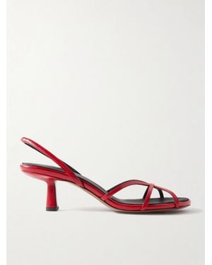 Neous Ibor Leather Slingback Sandals - Red