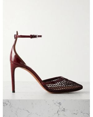 Alaïa 90 Fishnet And Patent-Leather Court Shoes - Red