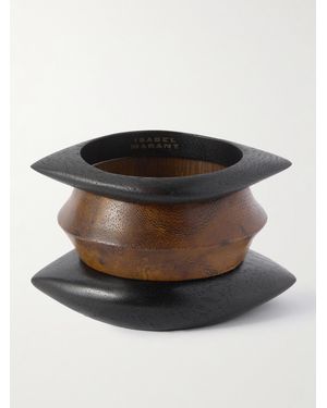 Isabel Marant Set Of Three Wood Bangles - Black