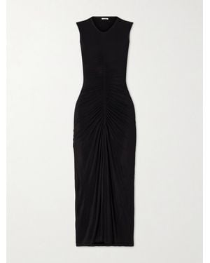 FFORME Gisela Ruched Jersey Midi Dress - Black