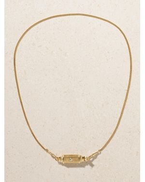 Marie Lichtenberg Baby Locket Kette Aus 18 Karat Mit Diamant - Natur