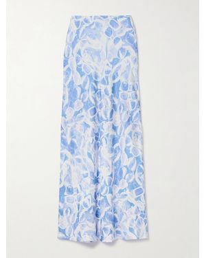 Stella McCartney Printed Silk-Twill Maxi Skirt - Blue