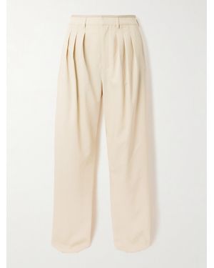 Lemaire Pleated Wool-Blend Straight-Leg Pants - Natural