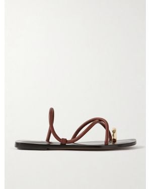 Emme Parsons Laurie Embellished Leather Sandals - Brown