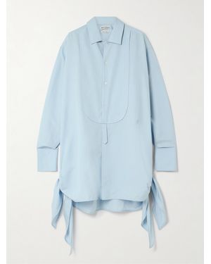 JW Anderson Mini-Hemdblusenkleid Aus Einer Baumwoll-Seidenmischung Zum Binden - Blau