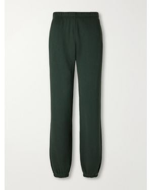 ÉTERNE Logo-Embroidered French Cotton And Modal-Blend Terry Tapered Track Pants - Green