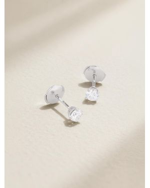 De Beers London Db Classic Platinum Diamond Earrings - Natural