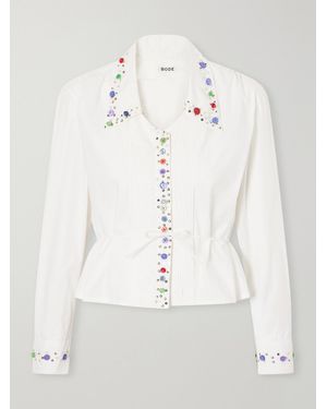 Bode Button Jar Embellished Cotton Blouse - Natural