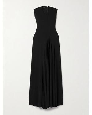 Balenciaga Draped Stretch-Jersey Midi Dress - Black