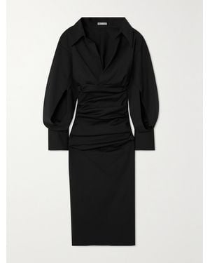 Maticevski Indicate Draped Cutout Stretch-Jersey Midi Dress - Black
