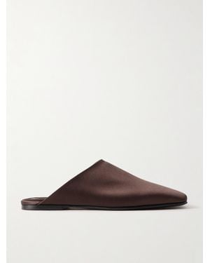 Loro Piana Alba Satin Slippers - Brown