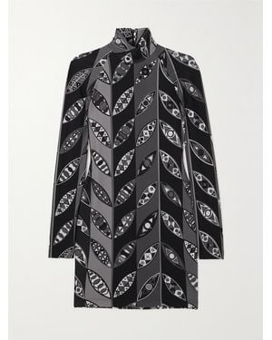 PUCCI Printed Stretch-Jersey Mini Dress - Black