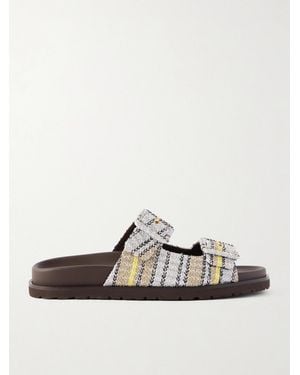 Missoni Clea Striped Woven Sandals - White
