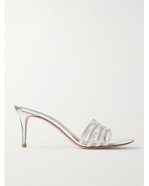 Gianvito Rossi 70 Metallic Leather Sandals - Natural