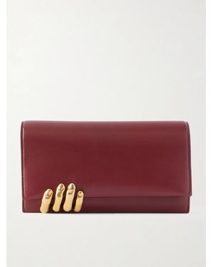 KHAITE Embellished Textured-Leather Clutch