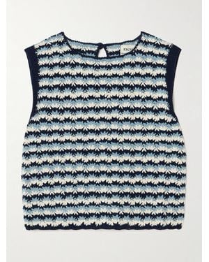 Escvdo Carisa Oberteil Aus Gehäkelter Baumwolle - Blau