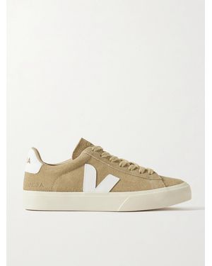 Veja Campo Leather-Trimmed Suede Trainers - Natural