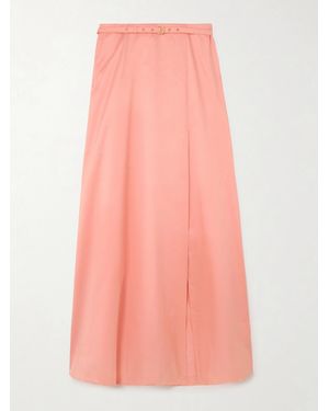 Aje. Etta Maxirock Aus Taft Mit Wickeleffekt Und Gürtel - Pink