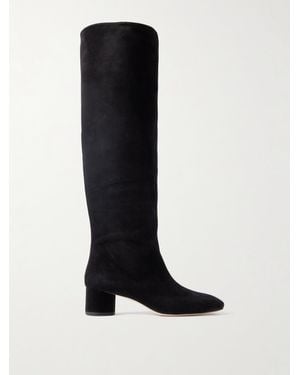 Aeyde Willa Suede Over-The-Knee Boots - Black