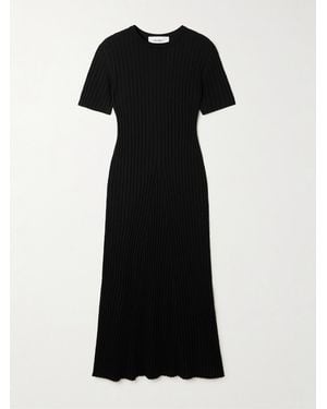 Lisa Yang Isabela Ribbed Cotton And Cashmere-Blend Midi Dress - Schwarz