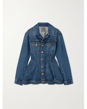 Goldsign Net Sustain The Benning Organic Denim Peplum Jacket - Blue